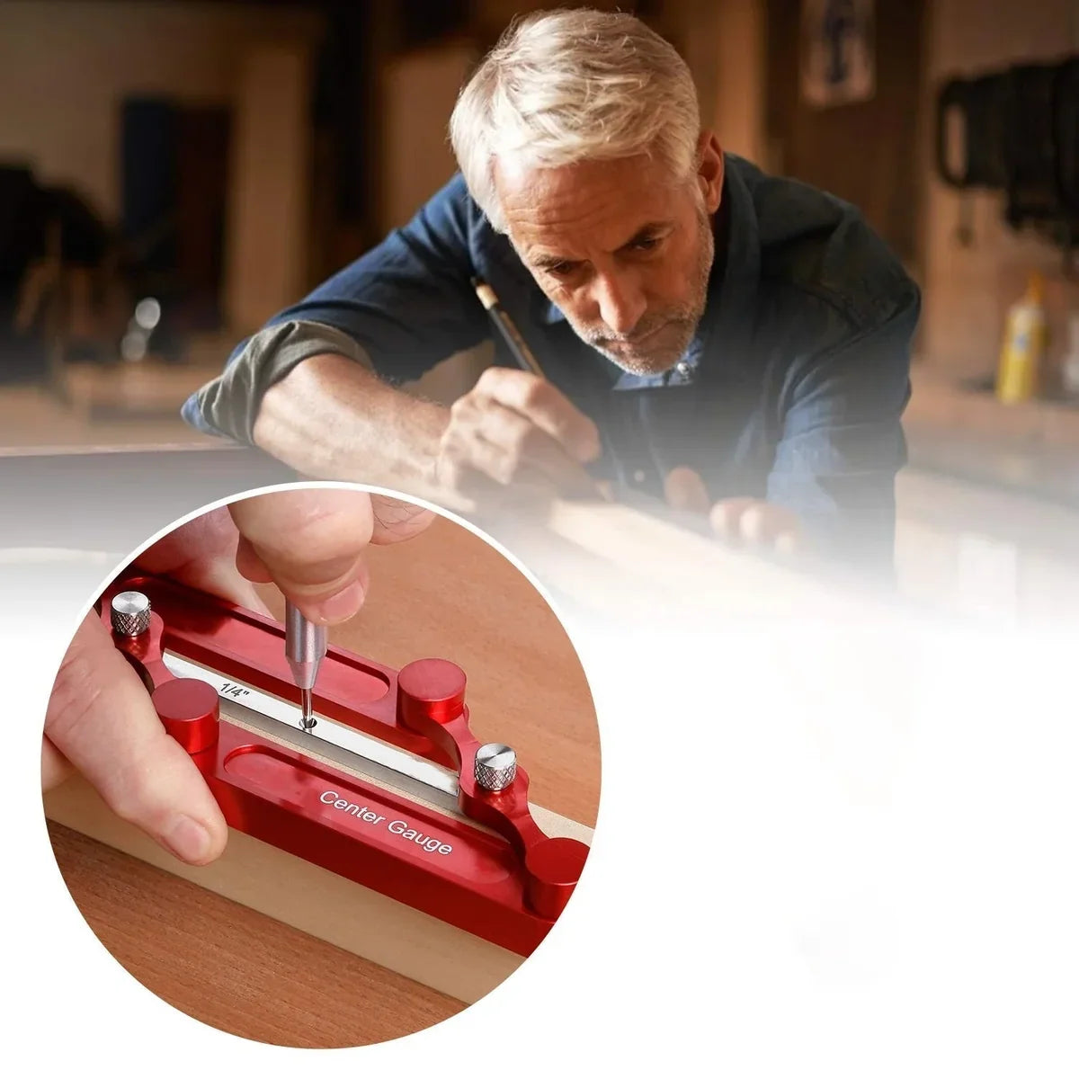 Center Marking Gauge Set Adjustable Two-Sided 9 Strips