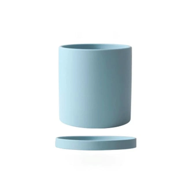 Ceramic Plant Pot Matte Glazed With Drainage Hole & Matching Saucer