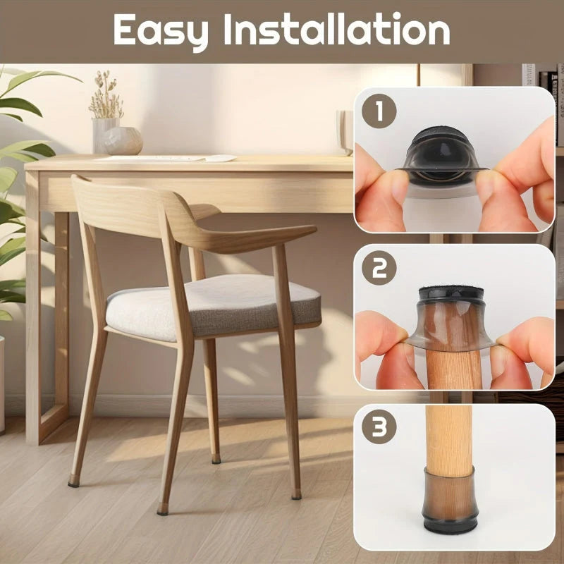 Chair Leg Protectors Felt Bottom Washable & Reusable