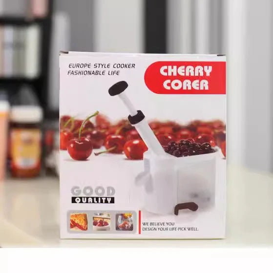 Cherry Pitter Stainless Steel Rod Built-In Pit Container Dishwasher-Safe Components