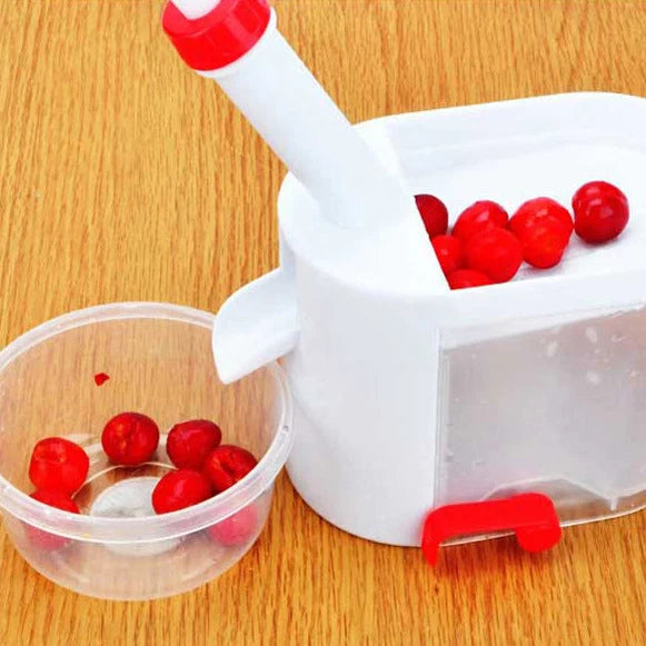 Cherry Pitter Stainless Steel Rod Built-In Pit Container Dishwasher-Safe Components