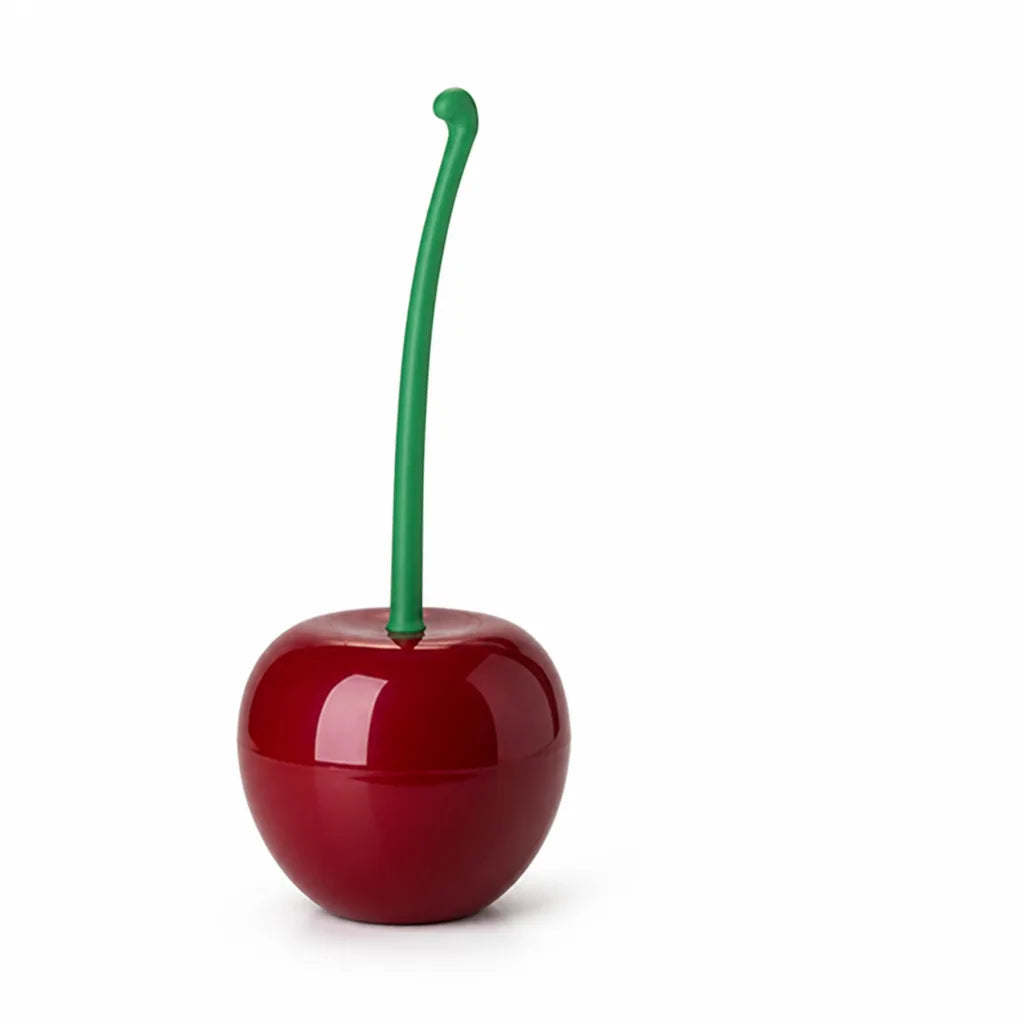 Cherry-Shaped Round-Base Toilet Brush and Holder