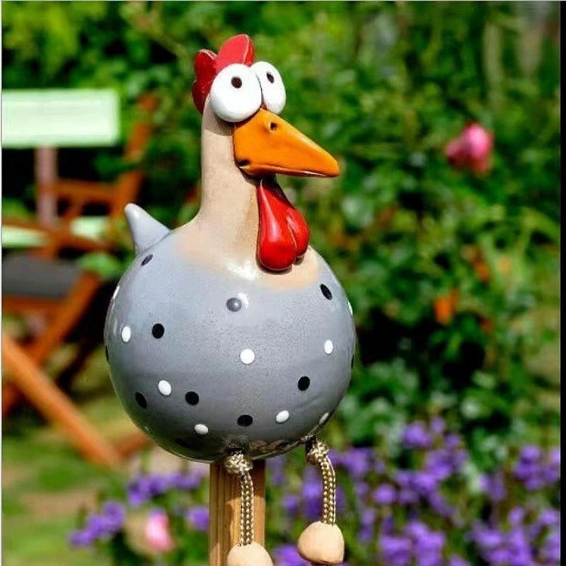 Chicken Garden Decor Hand-Painted Dangling Legs Indoor & Outdoor