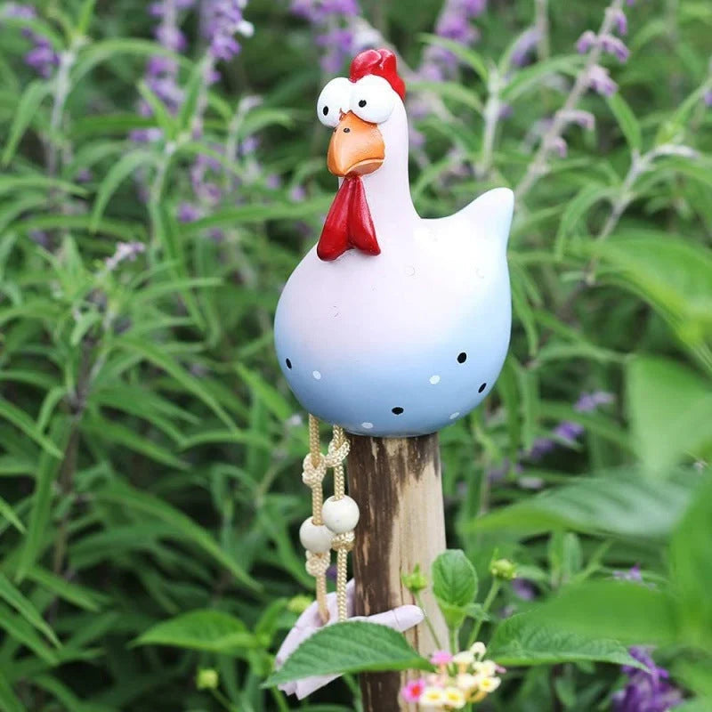 Chicken Garden Decor Hand-Painted Dangling Legs Indoor & Outdoor