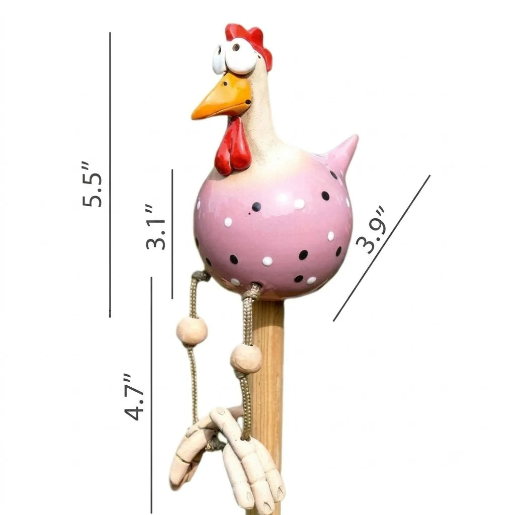 Chicken Garden Decor Hand-Painted Dangling Legs Indoor & Outdoor