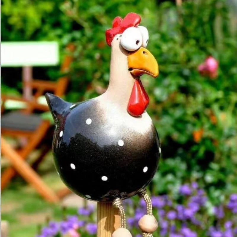 Chicken Garden Decor Hand-Painted Dangling Legs Indoor & Outdoor