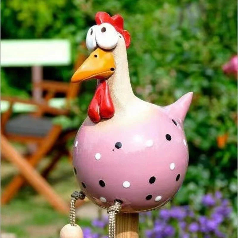 Chicken Garden Decor Hand-Painted Dangling Legs Indoor & Outdoor