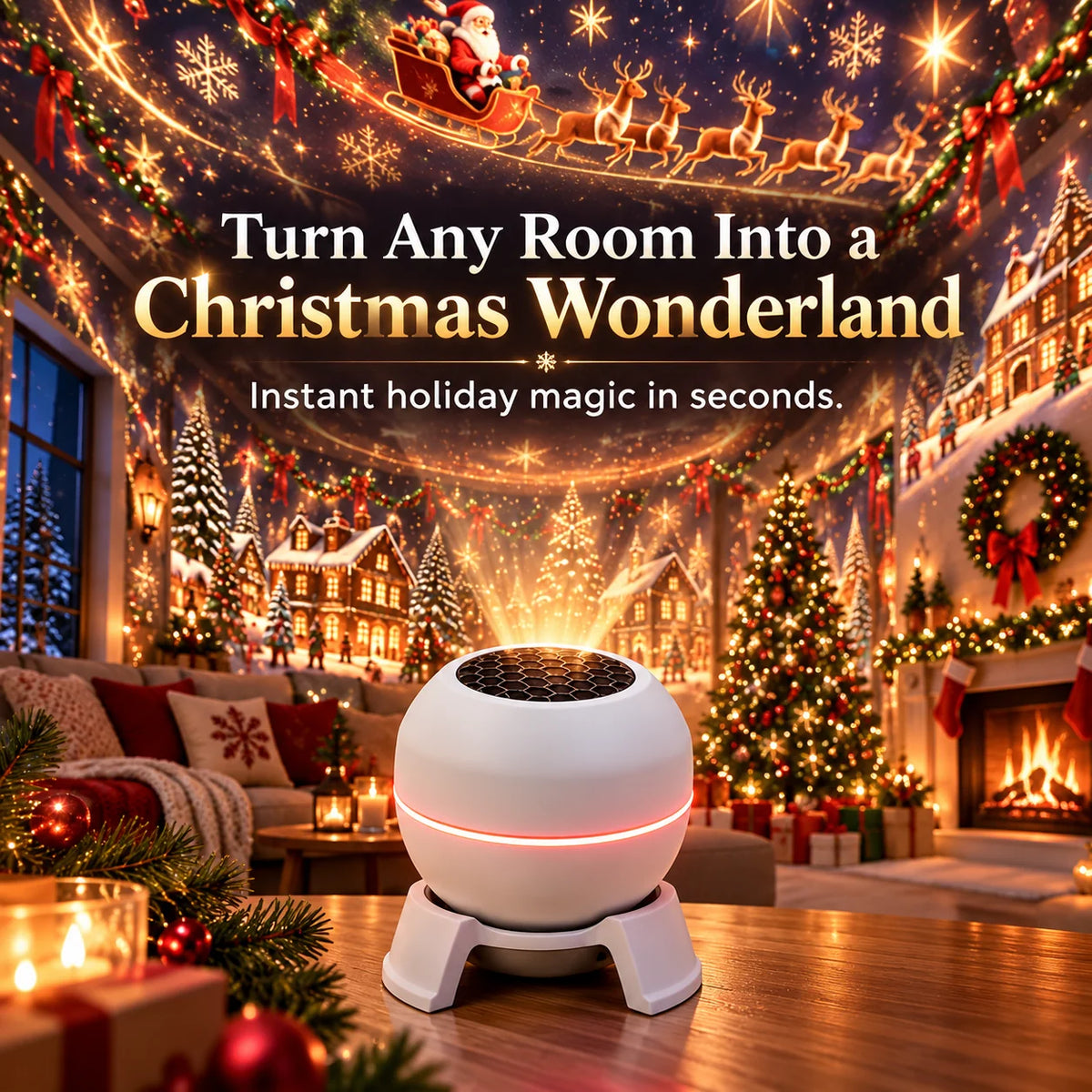 Christmas Projector Moving Designs USB-Powered Indoor Decor