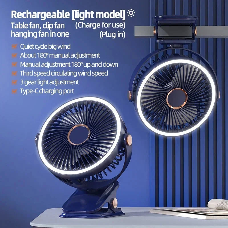 Clip-On Fan Rechargeable LED Night Light