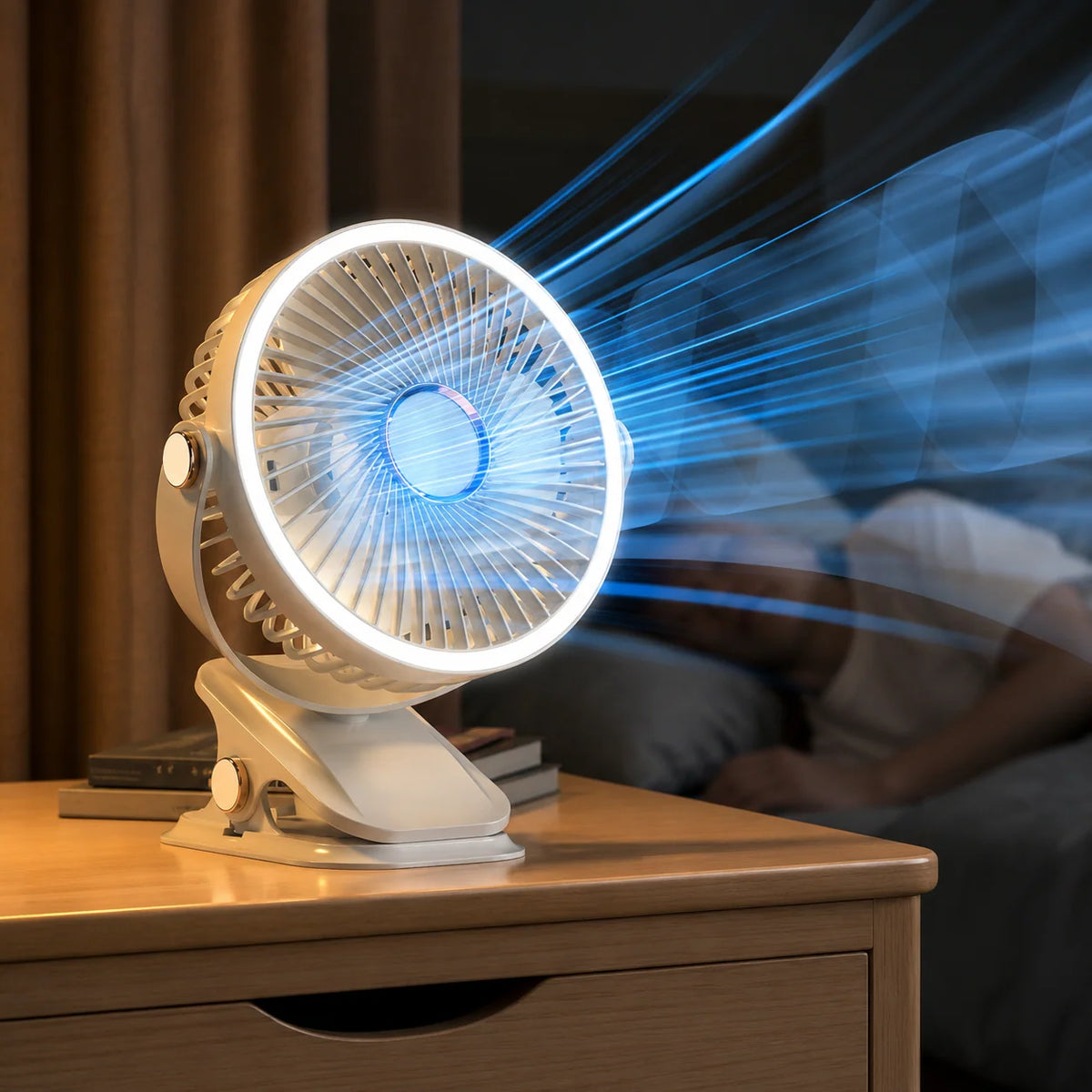 Clip-On Fan Rechargeable LED Night Light