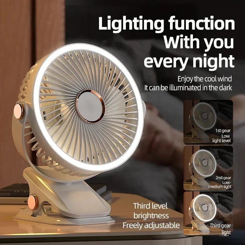 Clip-On Fan Rechargeable LED Night Light