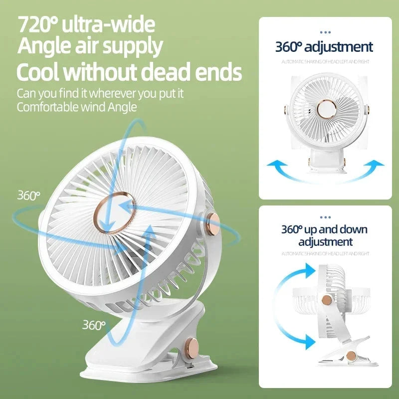 Clip-On Fan Rechargeable LED Night Light