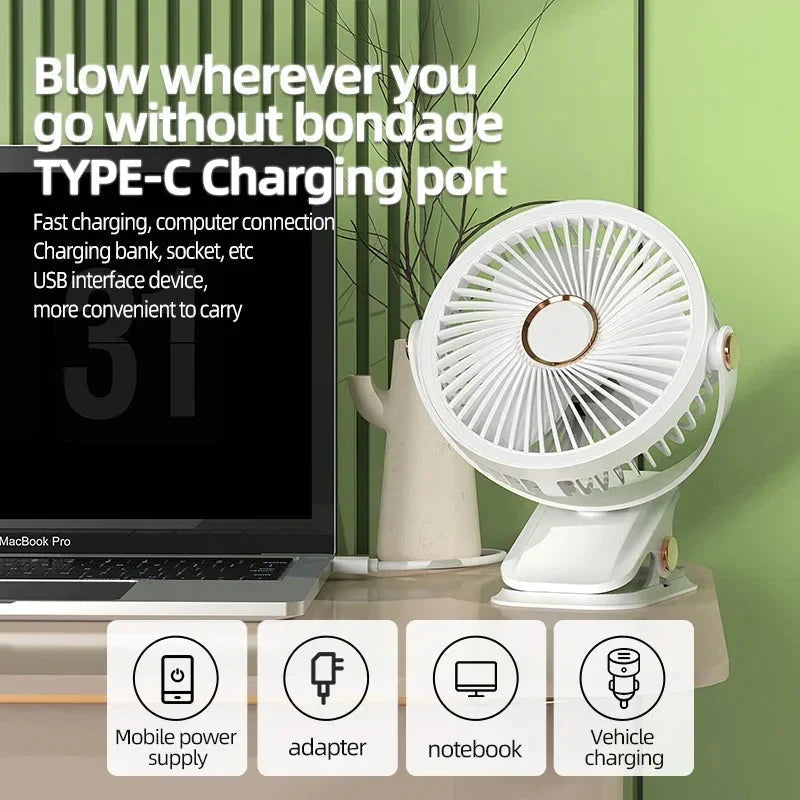 Clip-On Fan Rechargeable LED Night Light
