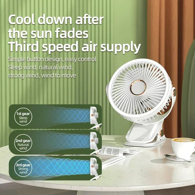 Clip-On Fan Rechargeable LED Night Light