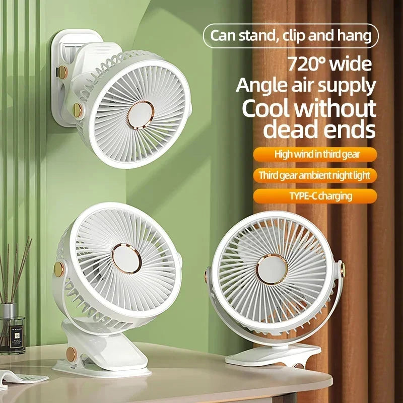 Clip-On Fan Rechargeable LED Night Light