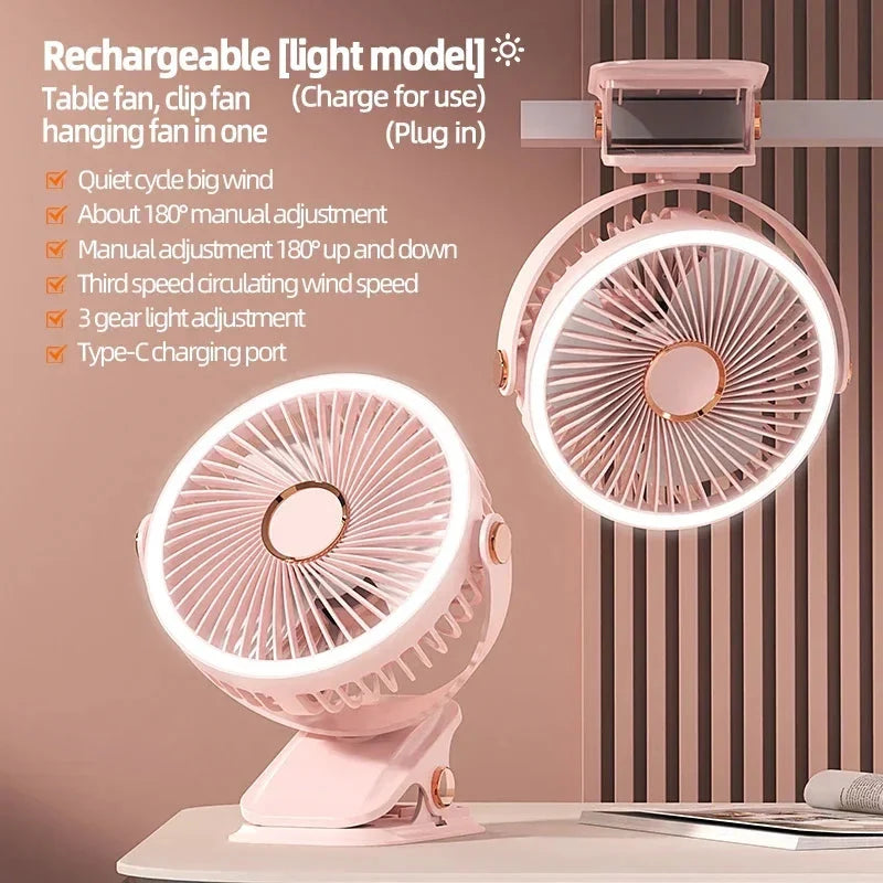 Clip-On Fan Rechargeable LED Night Light