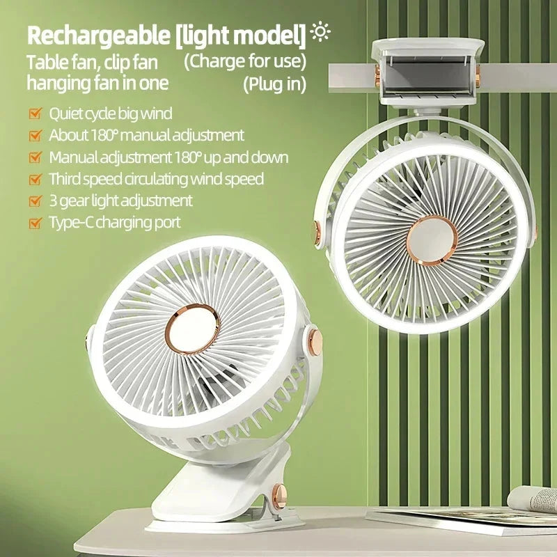 Clip-On Fan Rechargeable LED Night Light