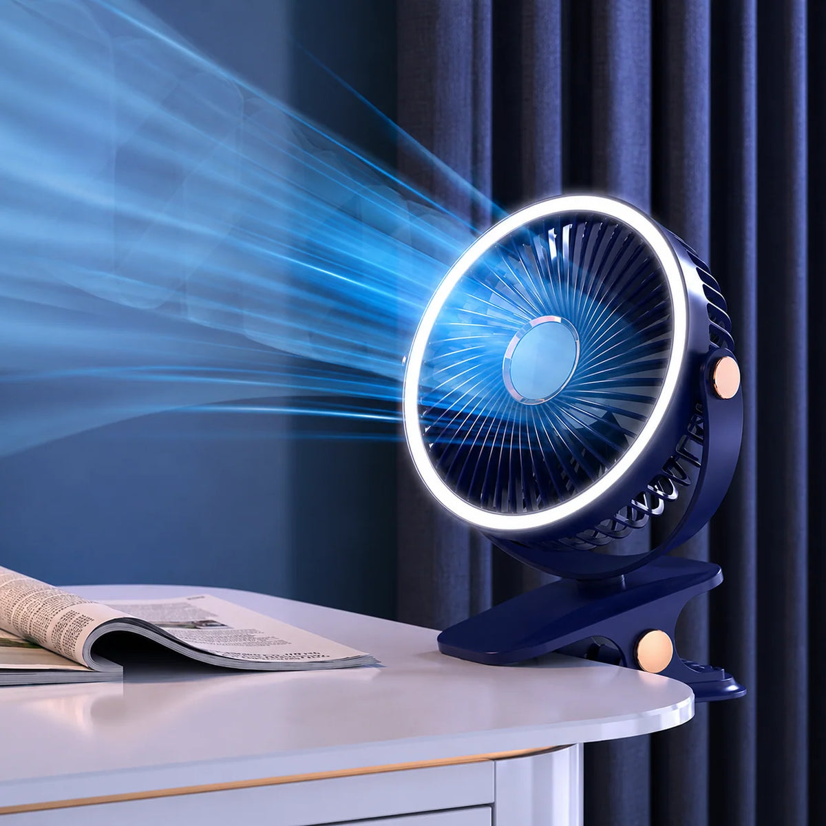 Clip-On Fan Rechargeable LED Night Light