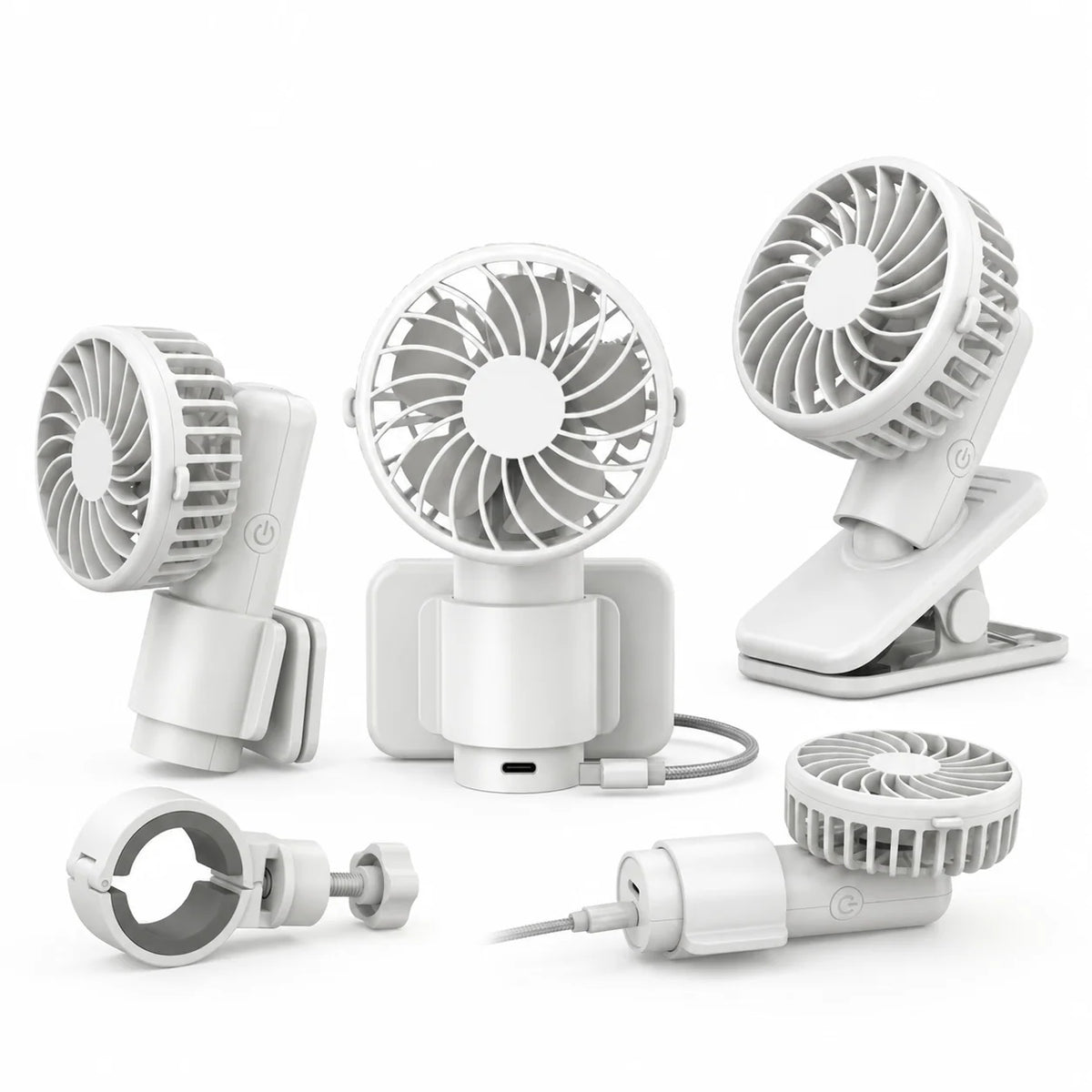 Clip-On Fan USB Rechargeable 3-Speed Adjustable Head