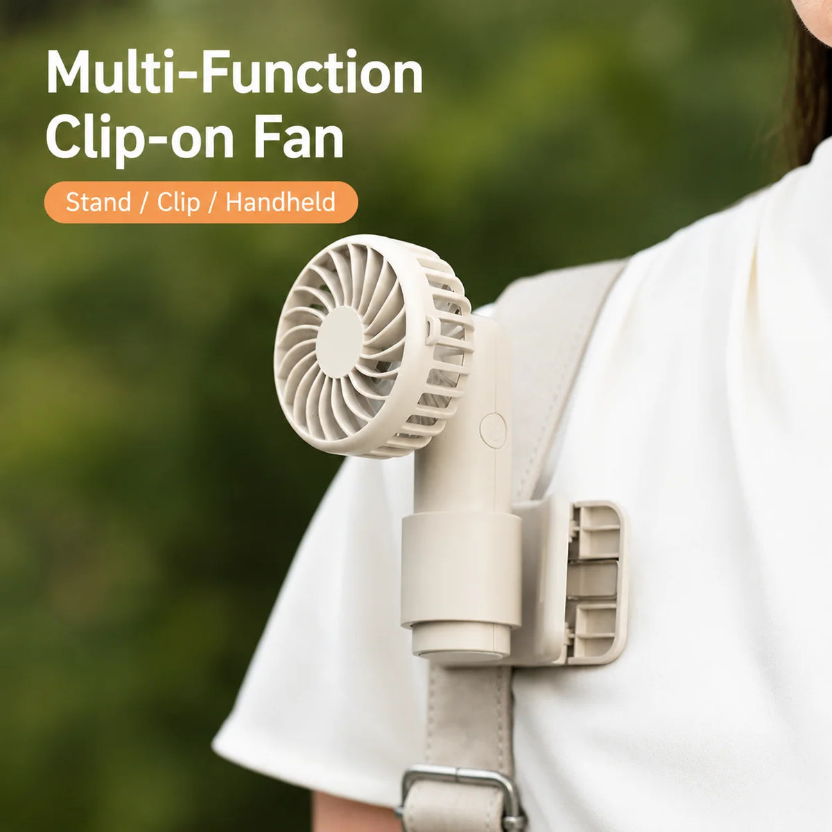Clip-On Fan USB Rechargeable 3-Speed Adjustable Head