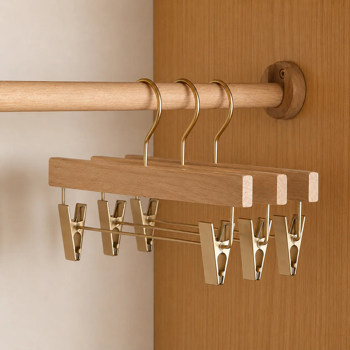 Clothes Hangers Camphor Wood Wide Shoulders Set of 3