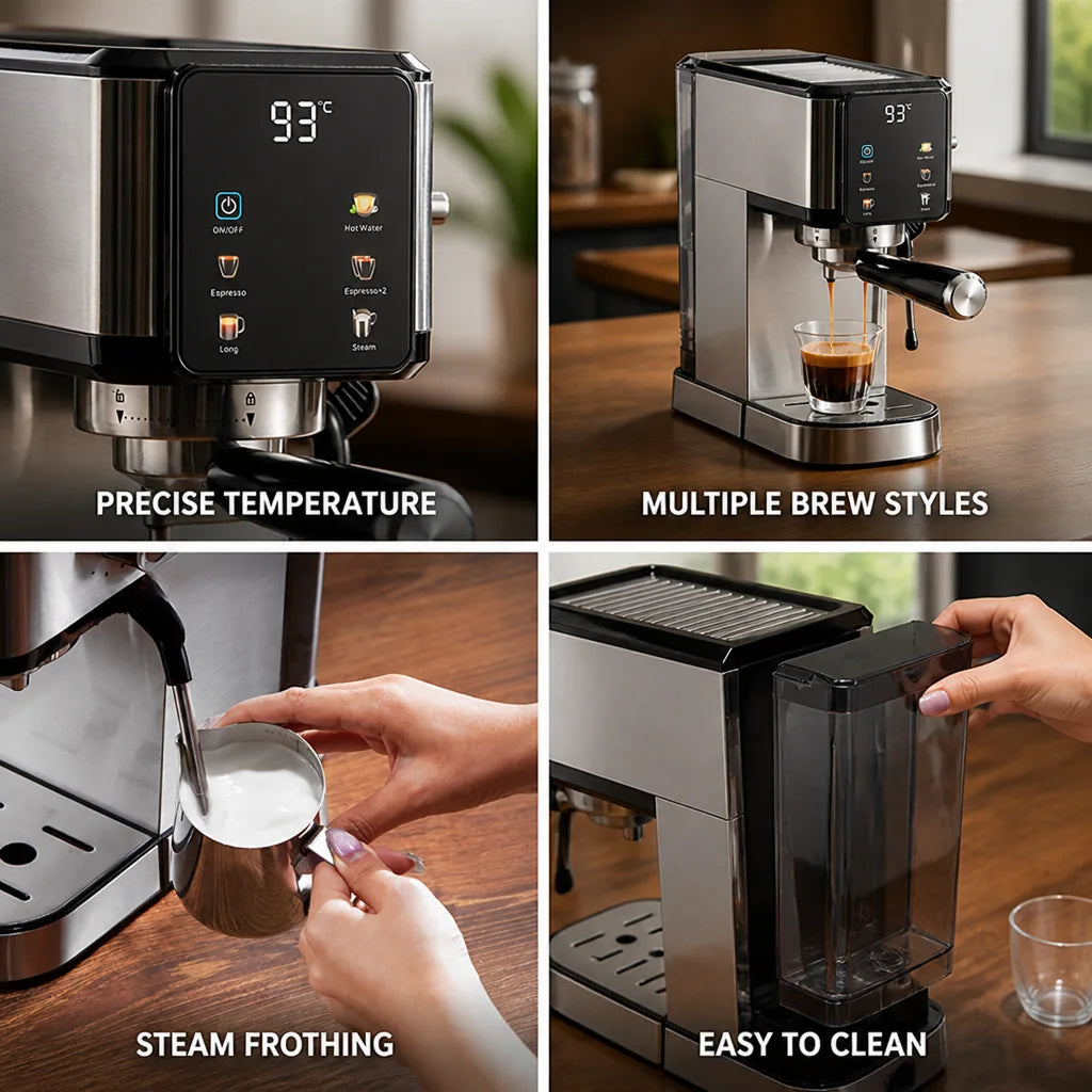 Coffee Machine Precise Temperature Control Espresso & Lungo