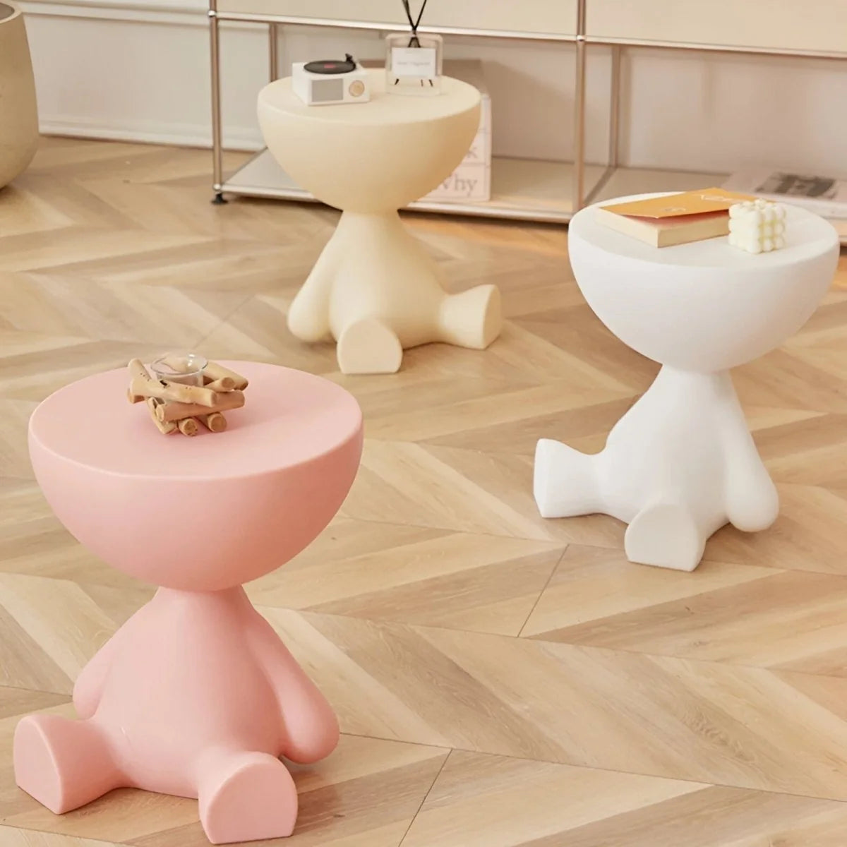 Coffee Table Round Lightweight Compact Plastic