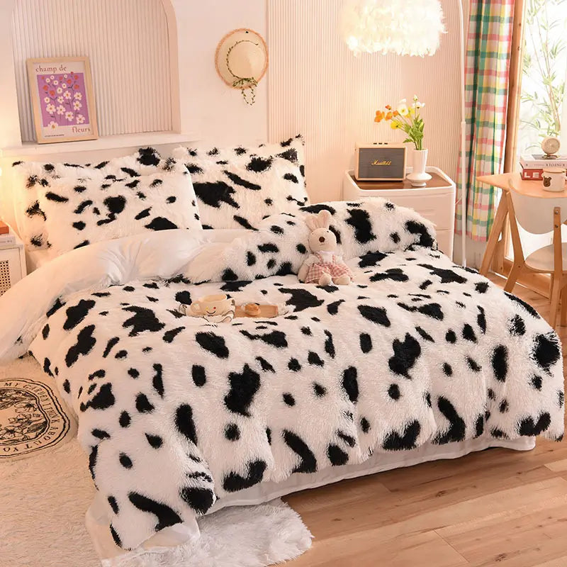 Comforter Set Plush Sherpa Fleece Machine Washable