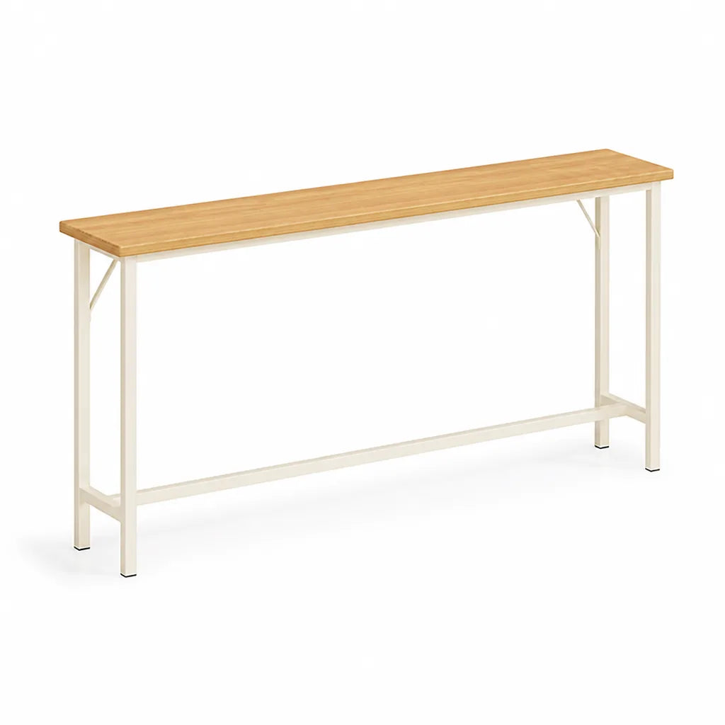 Console Table Slim Profile Scratch-Resistant Wood-Look Top
