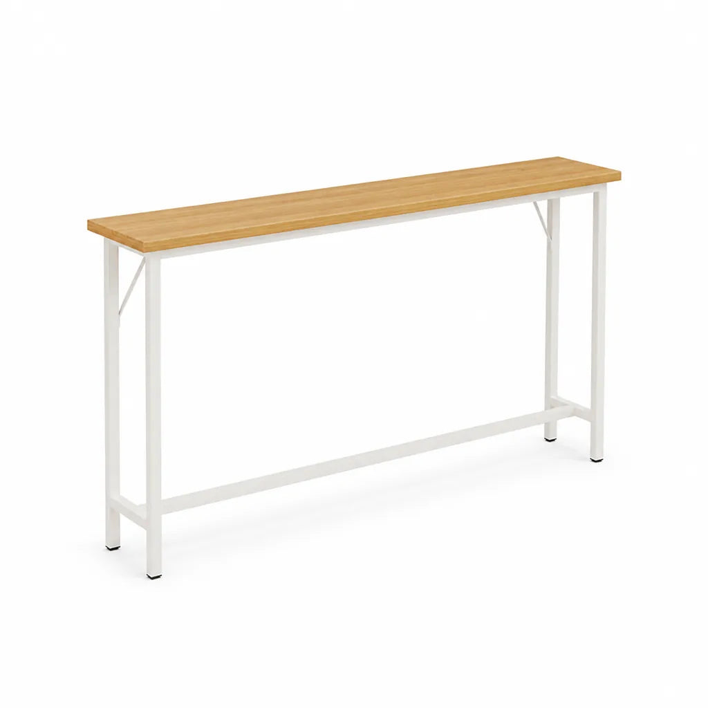 Console Table Slim Profile Scratch-Resistant Wood-Look Top