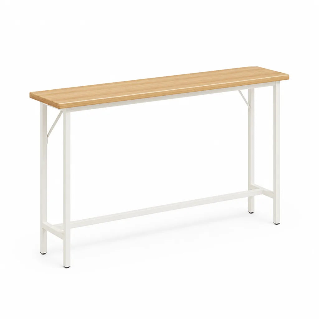 Console Table Slim Profile Scratch-Resistant Wood-Look Top
