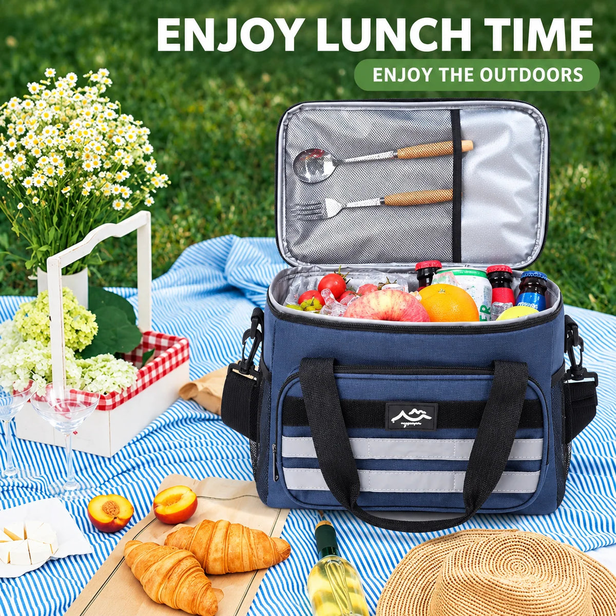 Cooler Bag Four-Layer Insulation Easy-Clean Lining Adjustable Strap