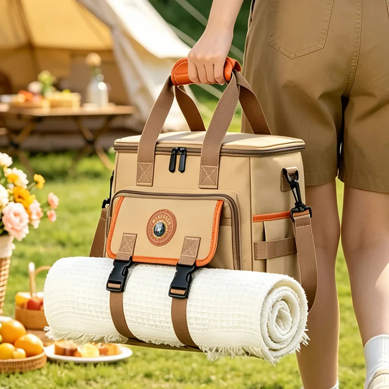 Cooler Bag Insulated Multi-Compartment Adjustable Shoulder Strap