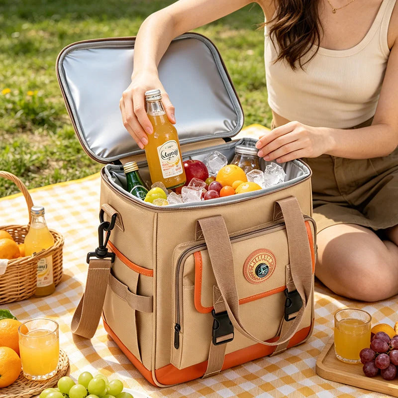 Cooler Bag Insulated Multi-Compartment Adjustable Shoulder Strap