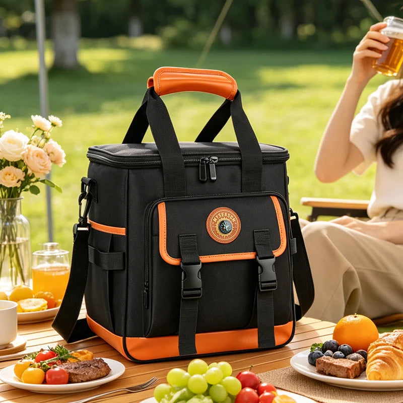 Cooler Bag Insulated Multi-Compartment Adjustable Shoulder Strap