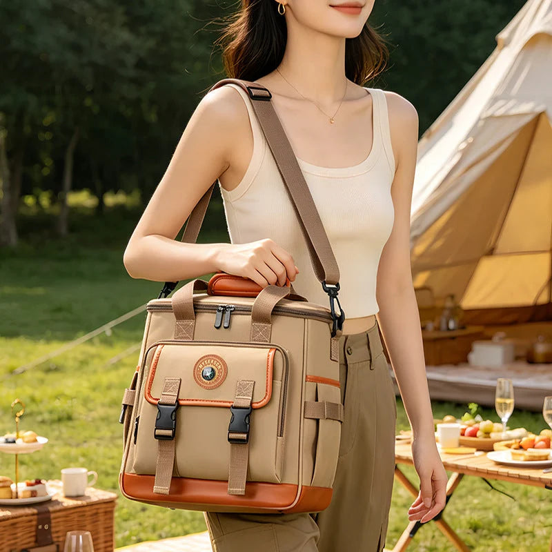 Cooler Bag Insulated Multi-Compartment Adjustable Shoulder Strap