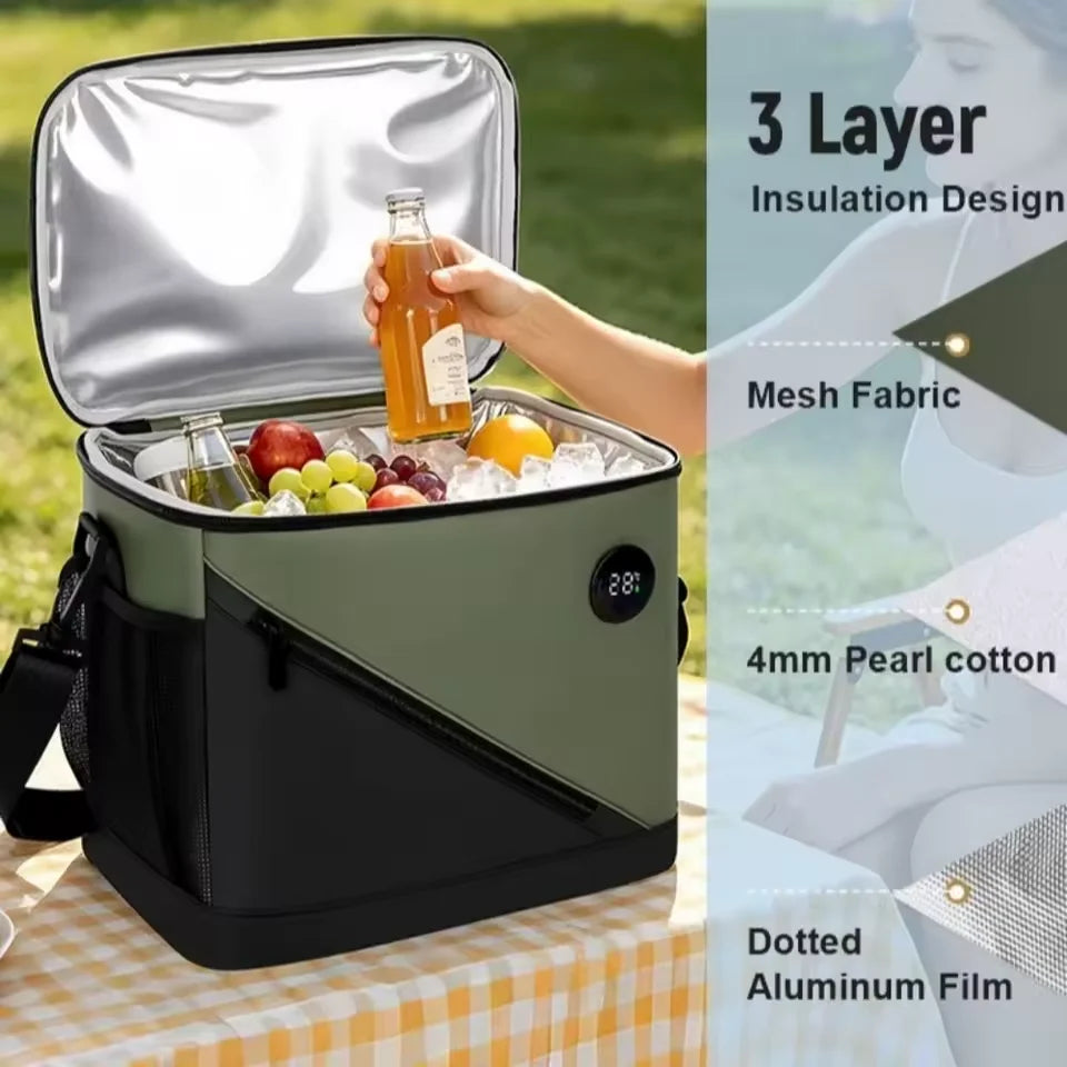 Cooler Tote Digital Temperature Display Three-Layer Insulation