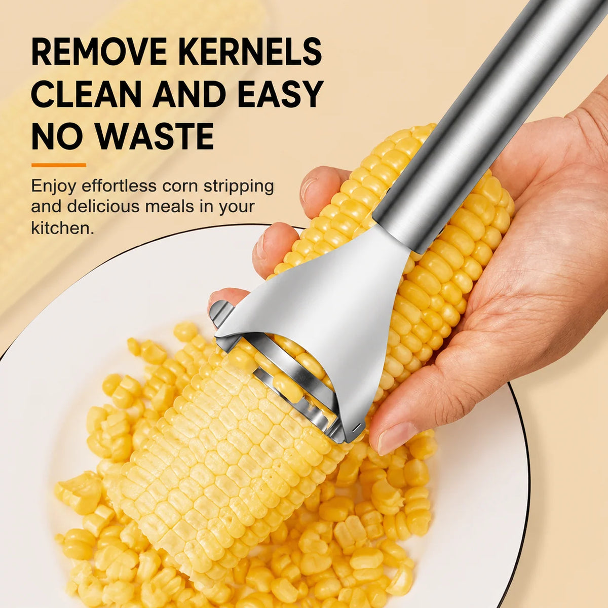 Corn Peeler Serrated Stainless Steel Blade Non-Slip Handle