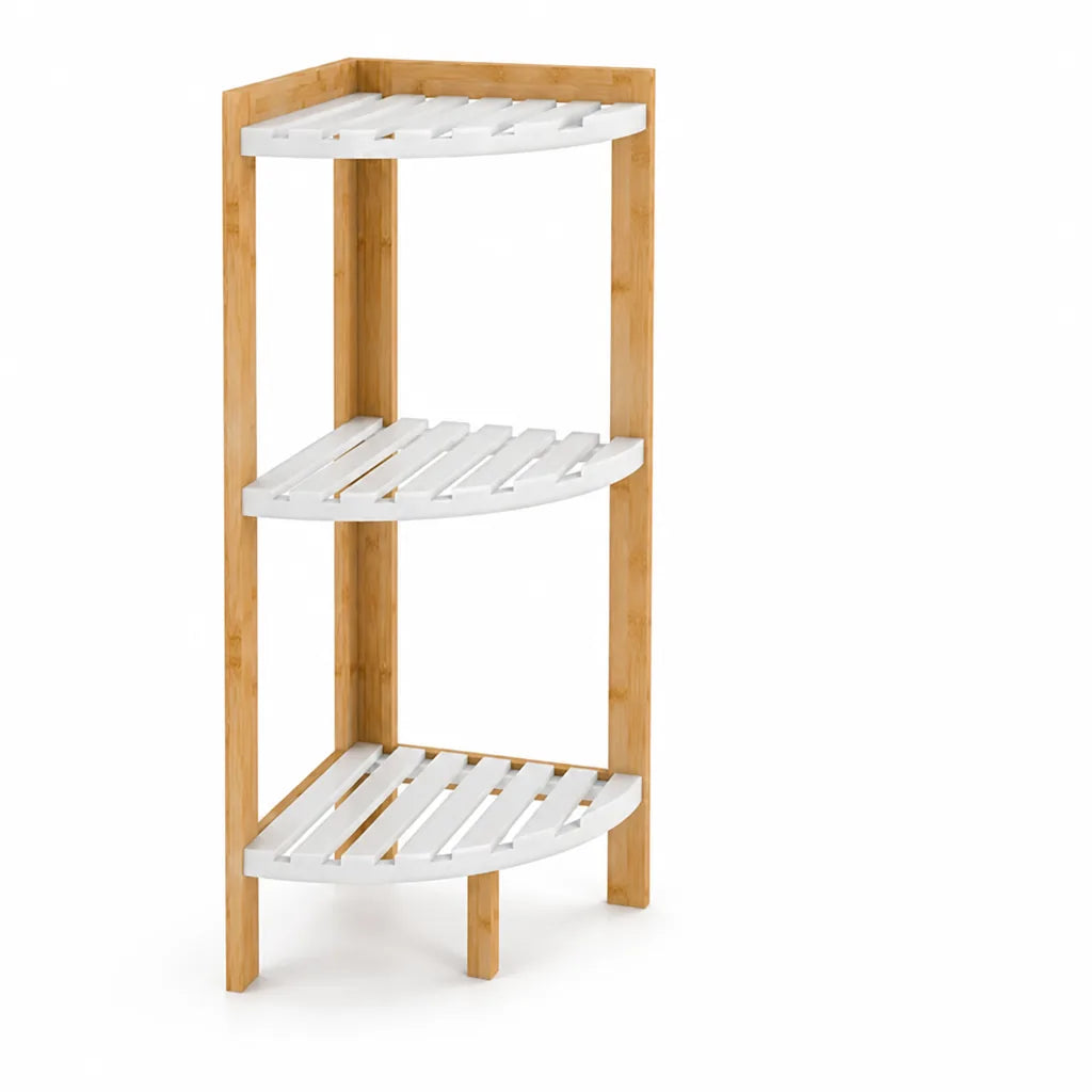 Corner Storage Shelf Solid Bamboo Space-Saving Design