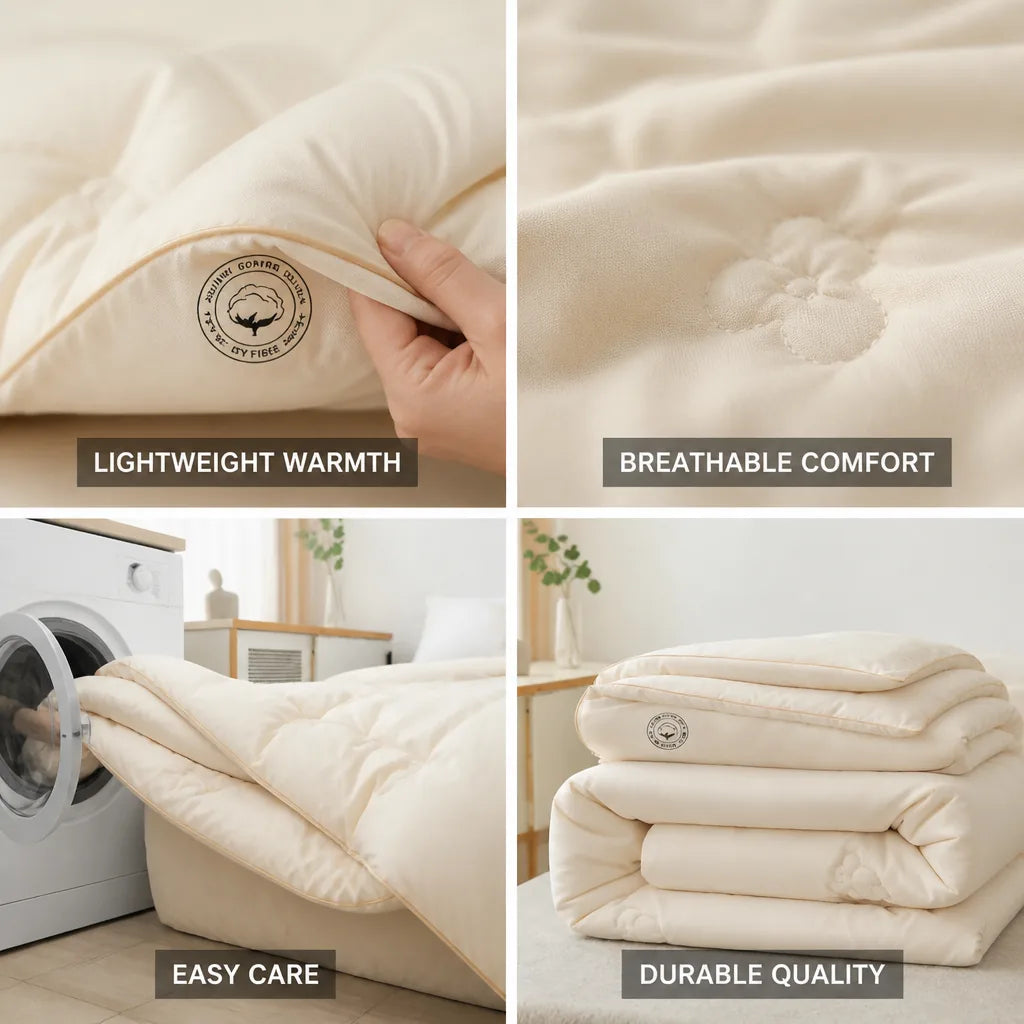 Cotton Quilt Hypoallergenic Soy Fiber Filling