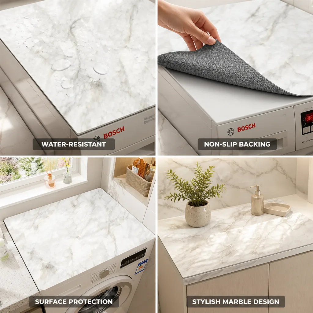 Countertop Protector Mat Marble Effect Non-Slip & Water-Resistant
