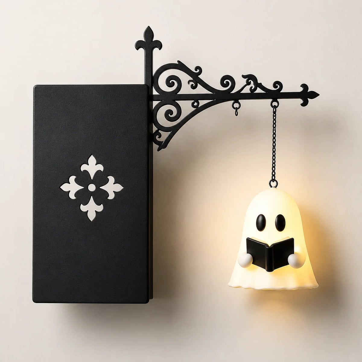 Decorative Light Ghost Shape Warm White Cordless	Button-Battery Powered