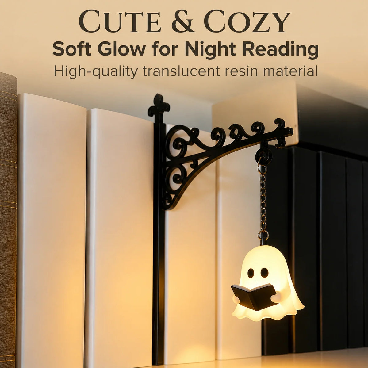 Decorative Light Ghost Shape Warm White Cordless	Button-Battery Powered