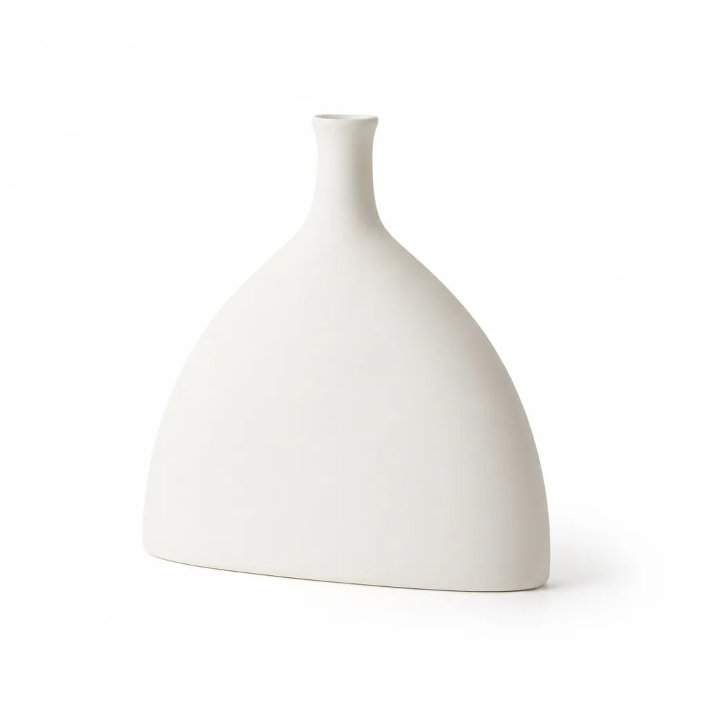 Decorative Vase White Ceramic Modern Minimalist Design