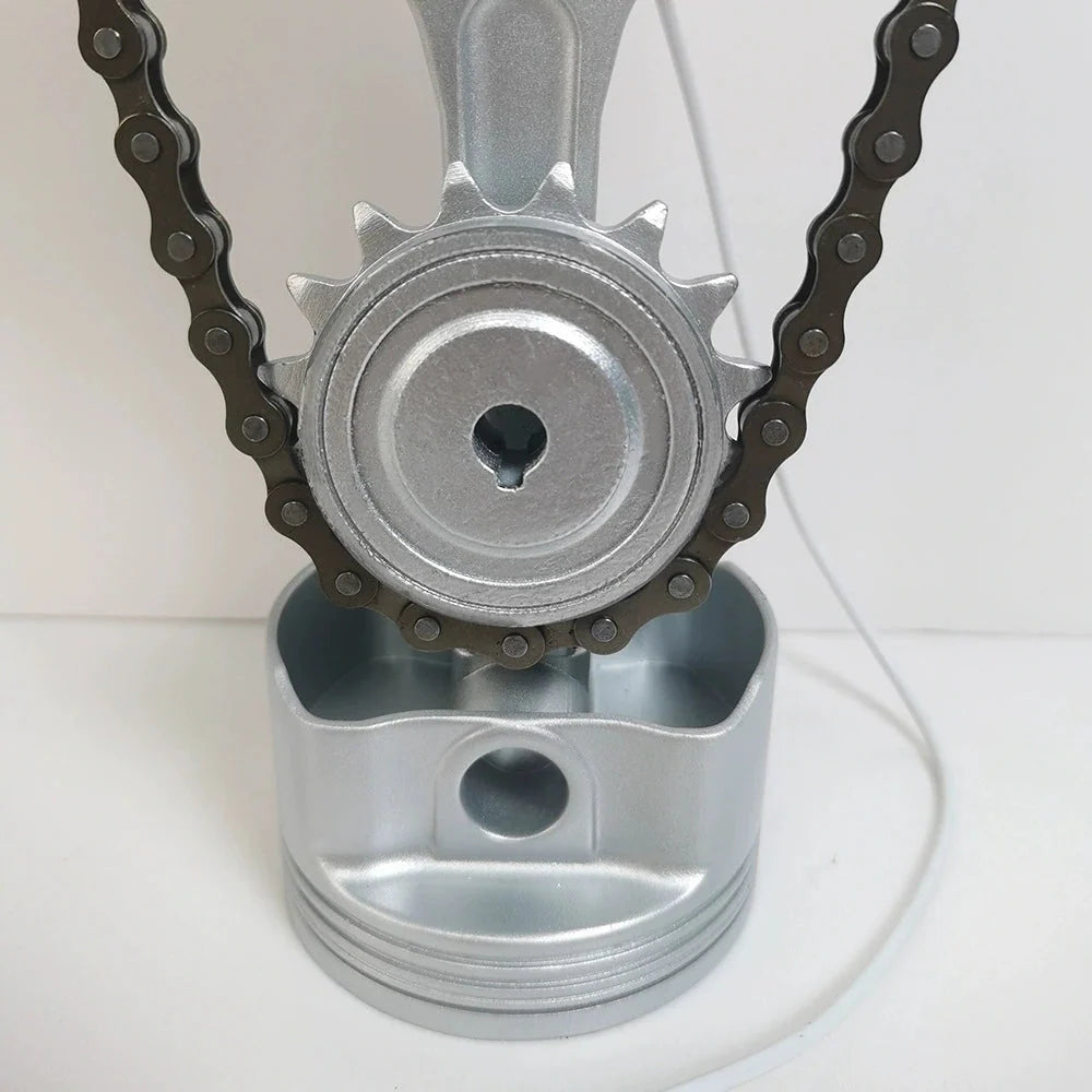 Desk Clock Rotating Gears USB Powered Industrial Style