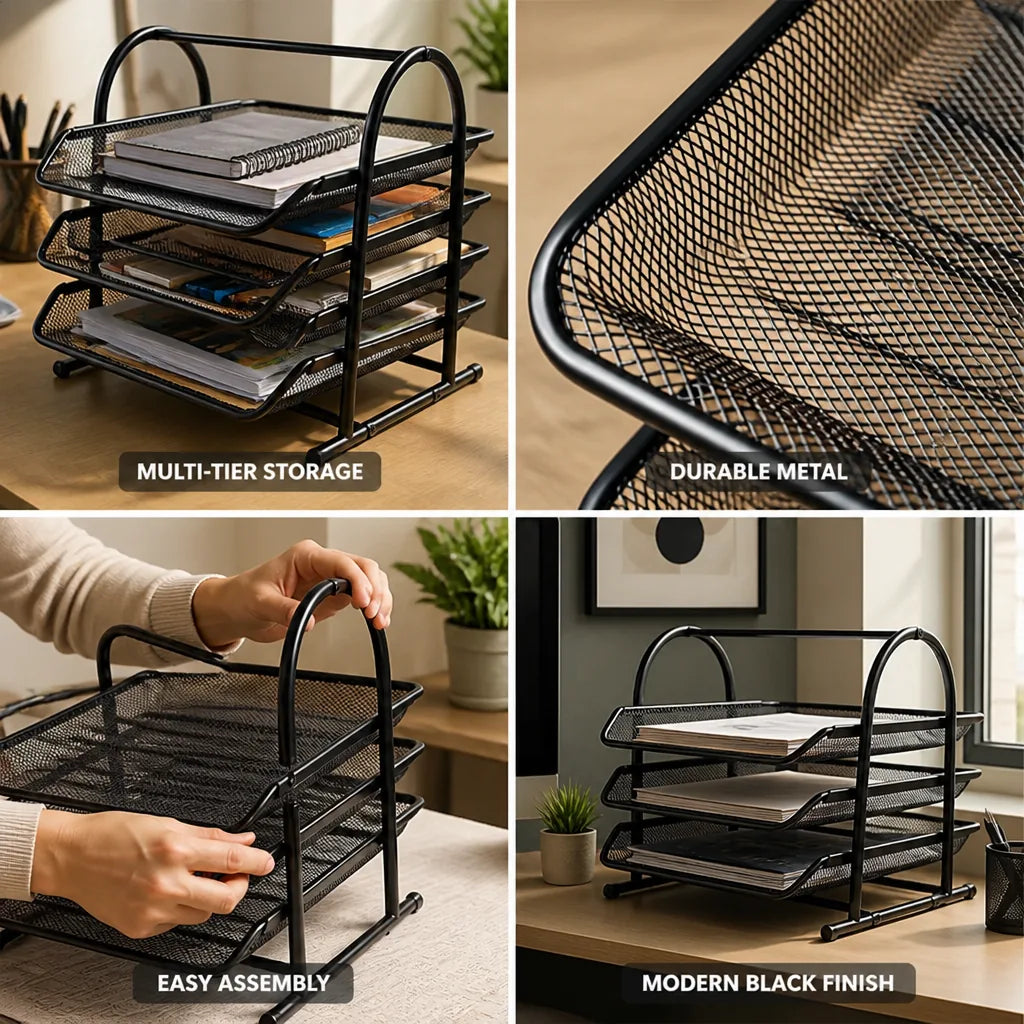 Desk Organizer Multi-Tier Sturdy Metal