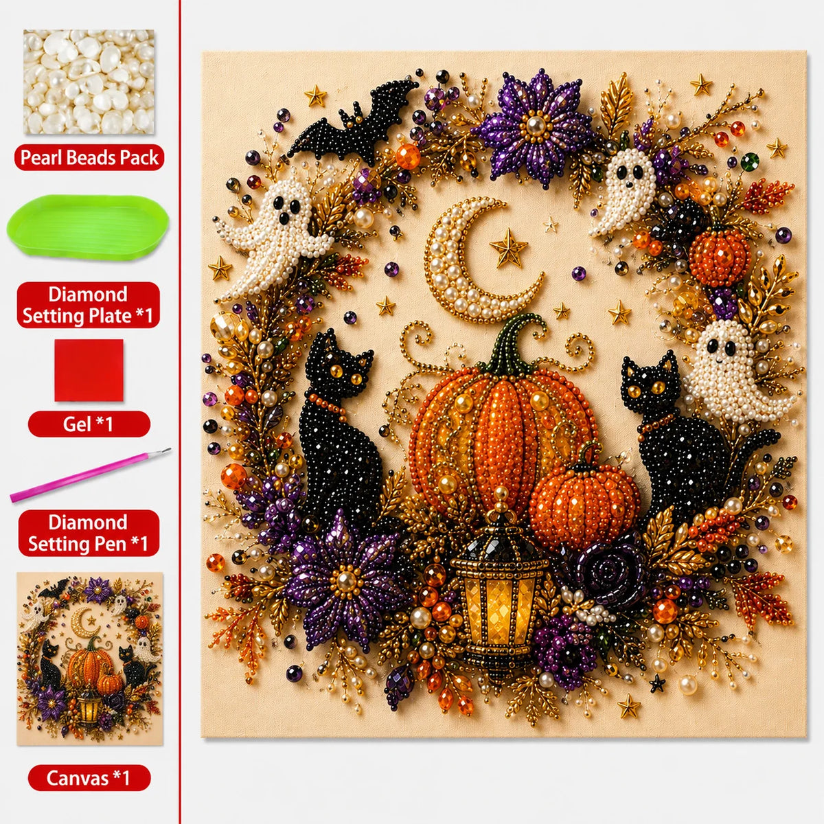 Diamond Painting Kit 3D Pearl Beads Beginner-Friendly