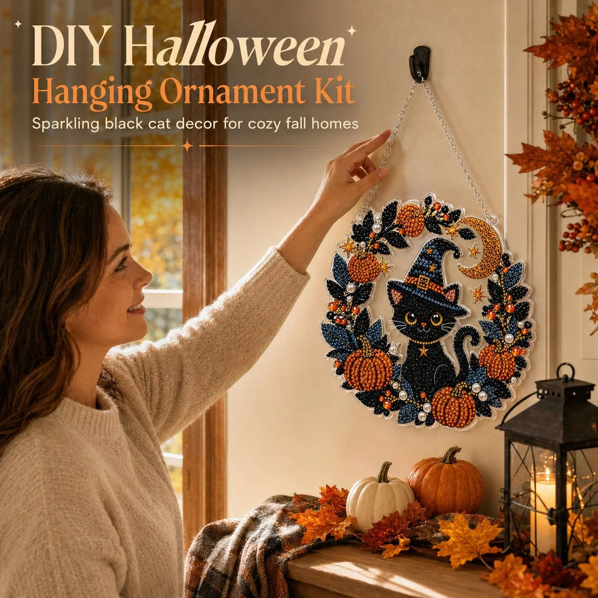 Diamond Painting Ornament Kit Halloween Hanging Decor