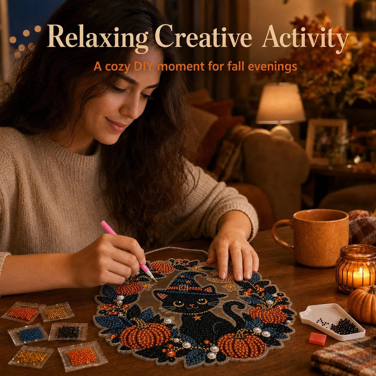 Diamond Painting Ornament Kit Halloween Hanging Decor