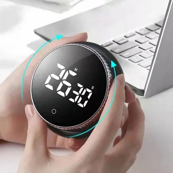 Digital Countdown Timer USB-C Rechargeable Magnetic Back